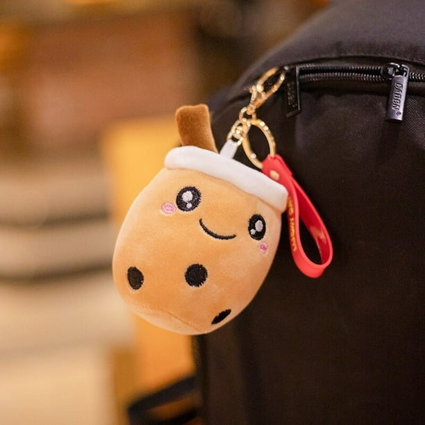 Porte-clés mignon Bubble Tea pour filles, pendentif en peluche douce,  beurre de Boba, décor de sac à dos Kawaii, cadeaux d'anniversaire pour  enfants, 10cm 