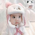 thumbnail image 2 of Children Winter Thickened Ear Protection Hat Windproof Plush Cotton Warm Cap, 2 of 10
