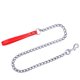 thumbnail image 1 of Correa para cachorros con cadena de entrenamiento para caminar para perros y mascotas con mango de cuero de PU (rojo 2 mm * 120 cm), 1 of 1