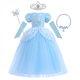 thumbnail image 3 of Disney Frozen Elsa Anna Costume Aurora Belle Snow White Princess Dress Girls Kids Cosplay Rapunzel Mermaid Ariel Party Clothes, 3 of 5