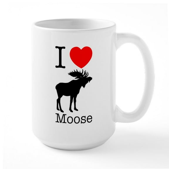 CafePress - I Heart Moose - 15 oz Ceramic Large White Novelty Mug