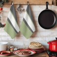 thumbnail image 6 of Sage Green Morocco Kitchen Towels Set of 3, Modern Stitching Geometric Striped Grey Absorbent Dish Towels for Kitchen, Microfiber Hand Towel, Quick Drying Tea Towel for Cleaning Decorative Dishcloths, 6 of 7