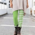 thumbnail image 2 of Feancey Womens Tummy Control Leggings Halloween High Waisted Party Tights Vintage Colorblock Striped Workout Leggings Buttery Soft Skinny Pants Mint Green 3XL, 2 of 10
