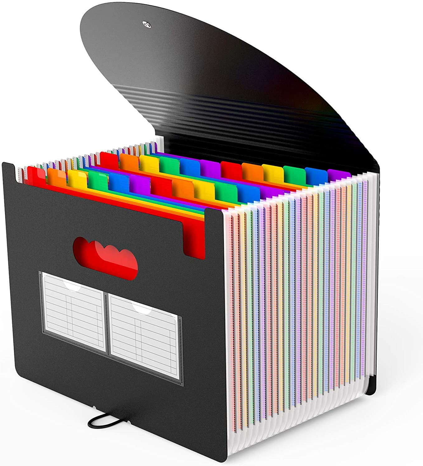Expanding File Folder 24 Pockets Multi-Color Accordion A4 Document Organizer ... 