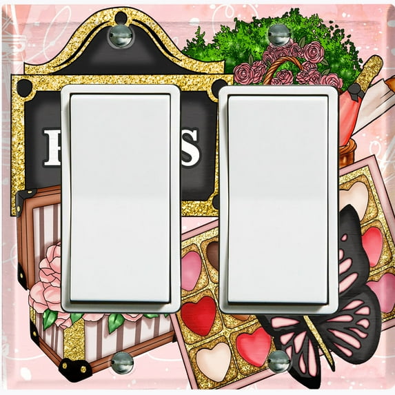 Metal Light Switch Plate Cover Romantic French Pink Paris Picnic PRS022