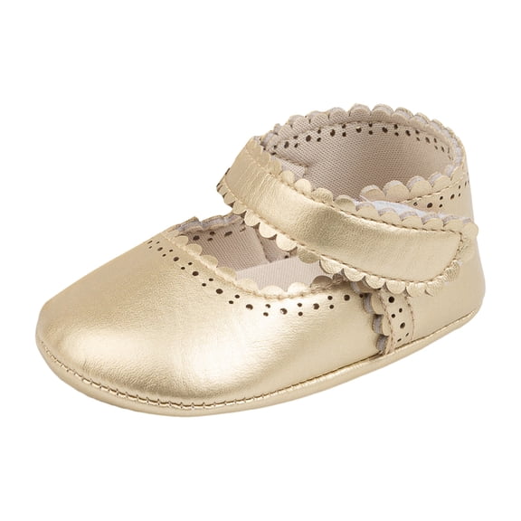Zanarzt Sandals for Toddler Girls Baby Girls Mary Jane Flats Shoes with Non Slip Soft Sole Toddler First Walkers Newborn Princess Dress Shoes Gold,US 3