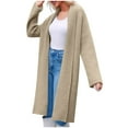 thumbnail image 5 of Jackets for Women DYTTDG Women's Long Cardigan Winter Coat Jacket Solid Color Long Sleeve Warm Coat Sweater on Clearance, 5 of 9
