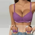 thumbnail image 5 of Feancey Push Up Wireless Bras for Women Support V Neck Bralettes No Underwire Bra Comfortable Lightly Padded Everyday Brassieres Purple L, 5 of 9
