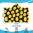 thumbnail image 2 of Yellow Lemon Fruit Dots Black Pattern Hooded Bath Towel，50"x30" for Ages 3 To 12 Kids, Quick Dry Lightweight Soft Microfiber Hood Beach Towel Cover Up for Kids, 2 of 7