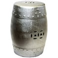 thumbnail image 2 of Benzara Ceramic Classic Garden stool,Silver, 2 of 2
