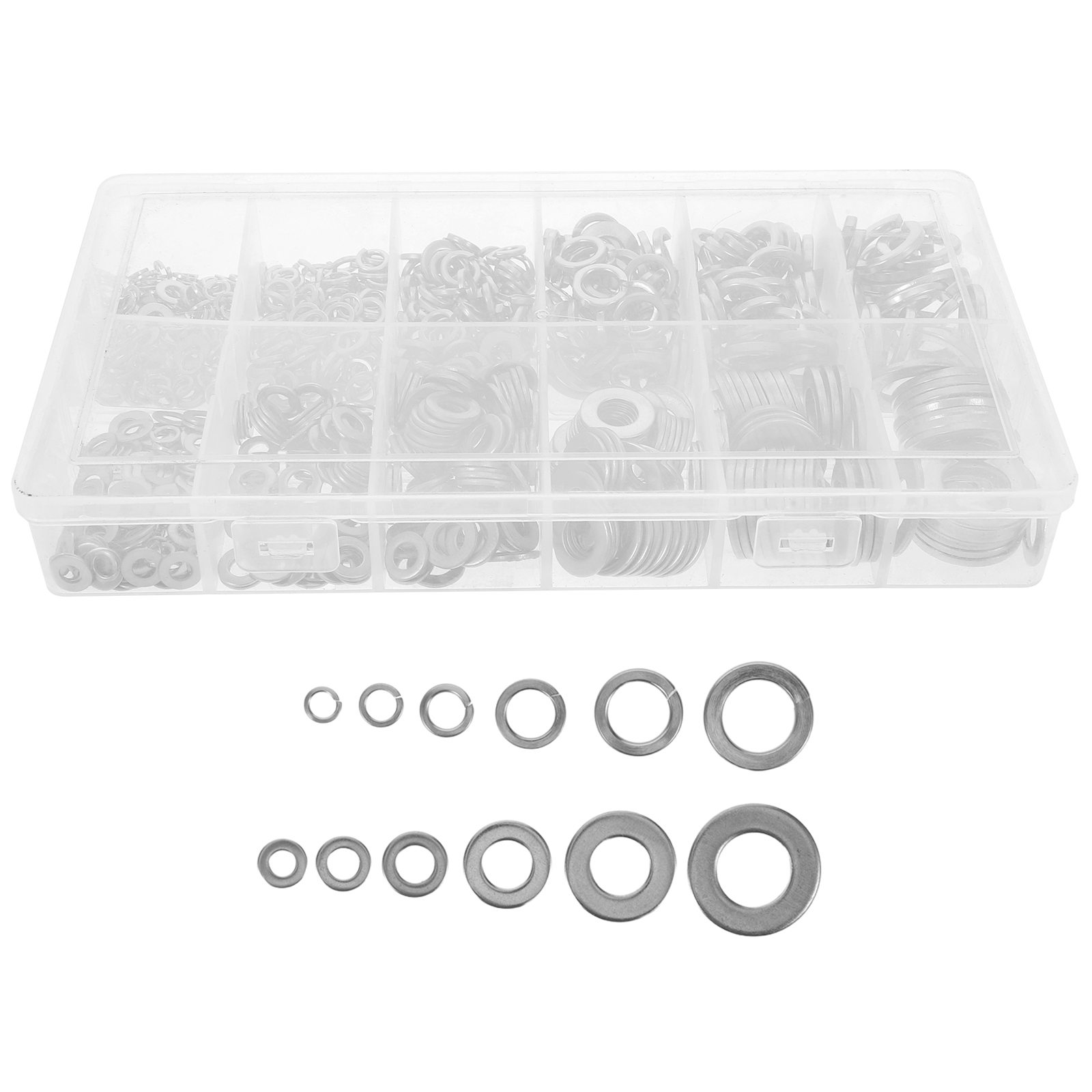 LOLIPPYY 790pcs Steel Flat Washer Assortment - 4/5/6/8/10/12mm Metal Gaskets for Plumbing, Furniture, Hardware Fixing & Maintenance