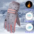 thumbnail image 5 of Dyfzdhu Winter Outdoor Boys Girls Snow Skating Snowboarding Windproof Warm Gloves Perfect For 6 To 12 Years Old Kids Grey, 5 of 6