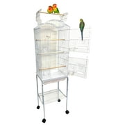 63-inch Open/Clsoe Play Perch Stand Top Parakeet Lovebirds Flight Home Cage with Removable Rolling Stand for Finches Canaries Cockatiels Budgie Parrotlet Conures Pet Birdcage