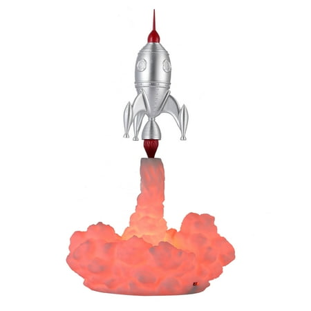 

Azhf New Arrivals Table Lamp Rocket Shape Kids Room USB Rechargeable Night Light 3D Print Bedroom