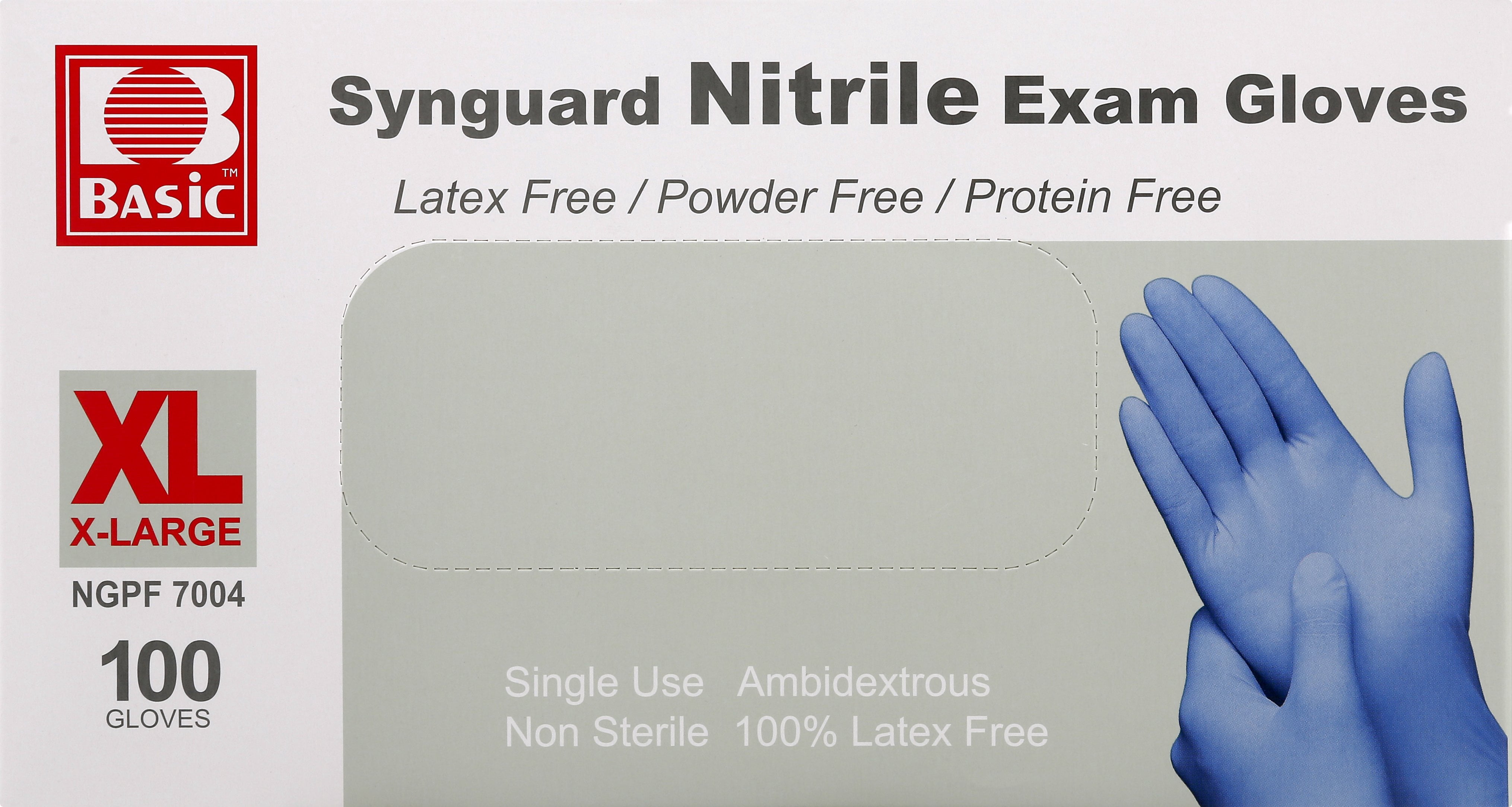 Nitrile Exam Gloves, Latex-Free, Blue, X-Large, Each (100 pieces per box)