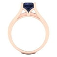 thumbnail image 4 of Clara Pucci 14K Rose Gold 2.28 Simulated Blue Sapphire Engraveable Engagement Ring + Wedding Band Set, 4 of 7