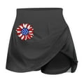 thumbnail image 4 of QATAINLAV Plus Size 4th of July Skort, Women 2024 Summer Fake Two Piece Yoga Shorts American Flag Patriotic Tennis Skirts Today Prime Deals Black L, 4 of 6