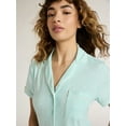 thumbnail image 3 of Joyspun Women's Dreamy Soft Collection Notch Collar Top and Shorts Pajama Set, 2-Piece, Sizes XS-3X, 3 of 6