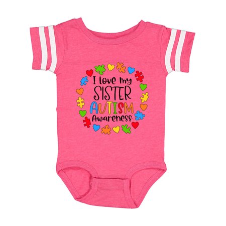 

Inktastic I Love my Sister Autism Awareness Gift Baby Boy or Baby Girl Bodysuit