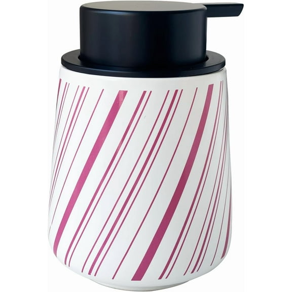 ABCISI Soap Dispenser, Chic Ceramic Hand Foam Soap Dispenser for Bathroom Decor, 12 Ounce Refillable Liquid Dispenser for Kitchen (RED)