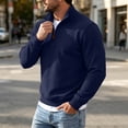 thumbnail image 2 of gbyLJF Mens Knit 1/4 Zip Pullover Solid Color Base Layer Sweater Long Sleeve Casual Tops Fall Winter Trendy Clothes, 2 of 5