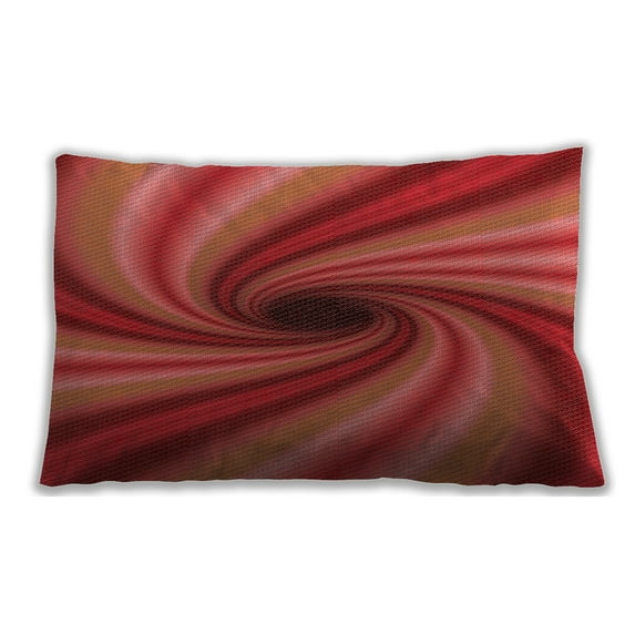 Ahgly Company Patterned Outdoor Rectangular Bright Orange Lumbar Throw Pillow, 13 inch by 19 inch
