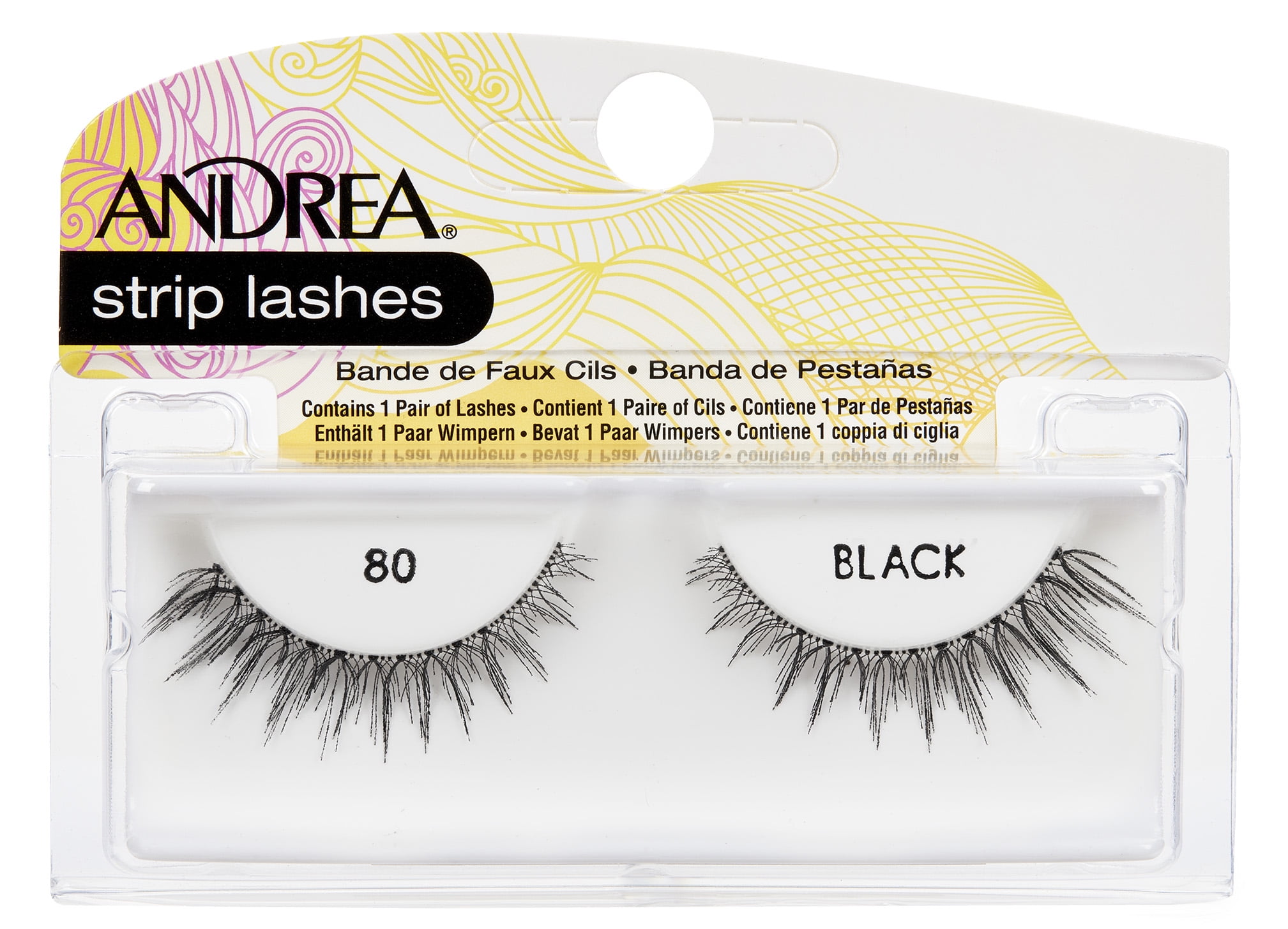 Andrea False Eyelashes, Black, 80, 1 Pair