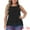 Black, variant on DARING DIVA Women's Plus Tank Tops Round Neck Swing Lace Panel Flowy Tops 1X Black