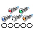 thumbnail image 1 of Ofertas únicas 5 piezas 8 mm luz indicadora LED 12 V-24 V carcasa impermeable piloto tablero lámpara de señal interior colores surtidos, 1 of 1