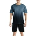 thumbnail image 2 of Wxolcjlv Gradient Print Outfit Set for Men Short Sleeve Crew Neck Sport Outfit Activewear, 2 of 4