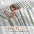 thumbnail image 4 of 3 Piece Sage Green Stripe Duvet Cover Set Queen Size,Microfiber Comforter/Quilt Cover with Corner Ties and 2 Pillowcases,Geometric Grey White Vertical Striped All Season Bedding with Zipper Closure, 4 of 8