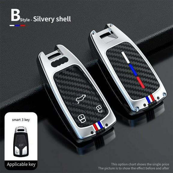 Zinc Alloy Car Key Case Cover Key Bag For Audi a1 a3 8v a4 b9 a5 a6 c7 q3 q5 q7 tt Holder Shell Auto Protect Set Accessories
