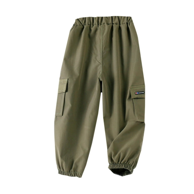 ZACPNCV Boys Cargo Pants Girls Cargo Jogger Pants Kids