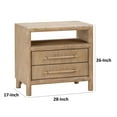 thumbnail image 5 of Dory 28 Inch Nightstand, 2 Drawers, Open Shelf, USB Charger, Brown Wood, 5 of 5