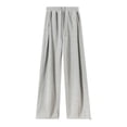 thumbnail image 2 of Pantalones anchos informales de dos piezas, holgados, de cintura alta y adelgazantes para mujer, de primavera y otoño, con cordón para combinar, 2 of 2