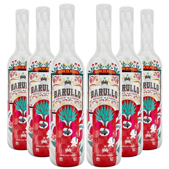 Six Pack Licor de Tequila Barullo Spicy Sandía 750 ml