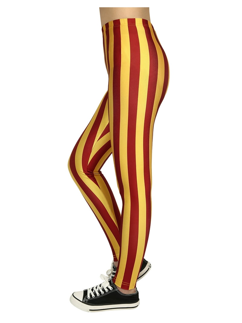 HDE Women's Maroon and Gold Stripe Halloween Harry Theme Pants