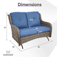 thumbnail image 7 of POCASSY 52" Width Outdoor Loveseat, Rocking Glider All Weather Wicker Patio Loveseat with Deep Seat for Porch Balcony and Backyard, Blue, 7 of 7