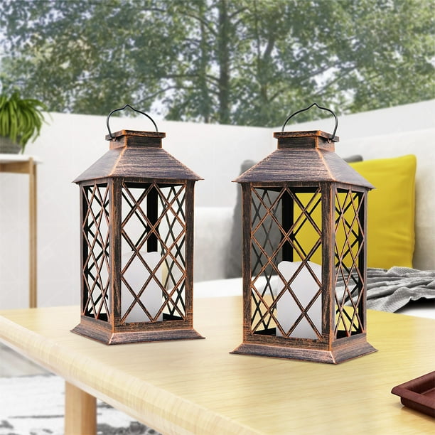 Abble Outdoor Solar Lantern Hanging Garden Lights Flameless Candle