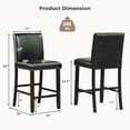 thumbnail image 2 of Gymax Set of 4 Bar Stools PVC Leather Counter Height Chairs for Kitchen Island Black, 2 of 9