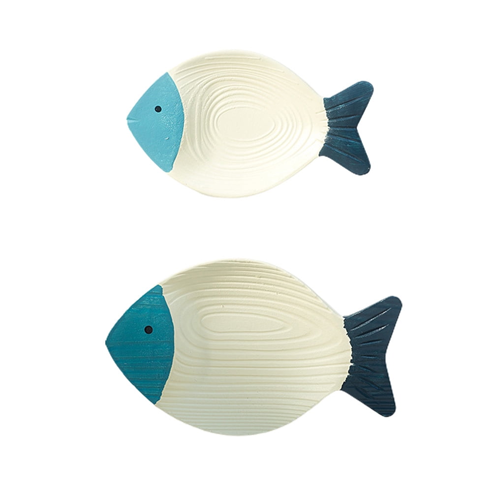 Bestope Wood Fish Hanging Ornament Wooden Fish Wall Art Decor for Beach