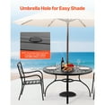 thumbnail image 5 of KFFKFF 47-Inch Round Outdoor Patio Dining Table, Metal Steel Slat Bistro Table with Umbrella Hole, Weather-Resistant Furniture for Garden, Lawn, Porch, or Backyard, Black, 5 of 9