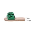 thumbnail image 5 of KIJBLAE Women's Round Toe One Band Soft Sole Slide Slippers, Wide Width Indoor Outdoor Non Slip Casual Summer Beach Slides Green 37, 5 of 9