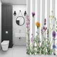 thumbnail image 4 of Spring Flowers Shower Curtain for Bathroom Decor, Colorful Wildflowers Waterproof Fabric Shower Curtain, 72"x78" Set with 12 Hooks, 4 of 9