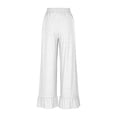 thumbnail image 7 of Wide Leg Pants Woman Summer Elastic High Waisted Palazzo Pants Flowy Drawstring Ruffle Hem Trousers with Pockets, M, 7 of 7