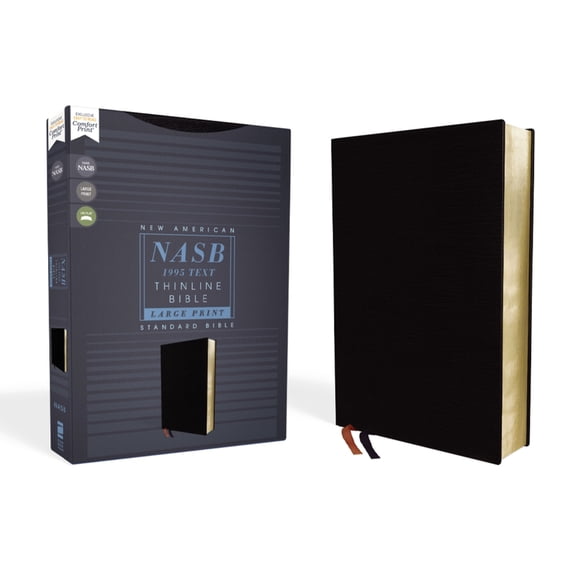 Nasb, Thinline Bible, Large Print, Bonded Leather, Black, Red Letter Edition, 1995 Text, Comfort Print, (Hardcover)