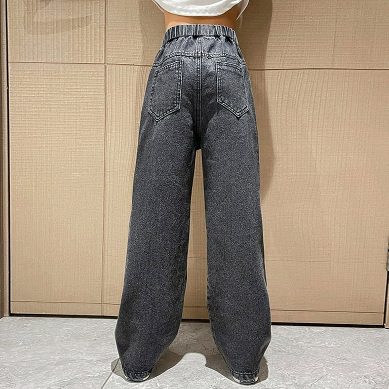 Little Girl Baggy Jeans High Waist Wide Leg Pants Casual Little Girl Baggy Jeans High Waist Wide Leg Pants Casual
