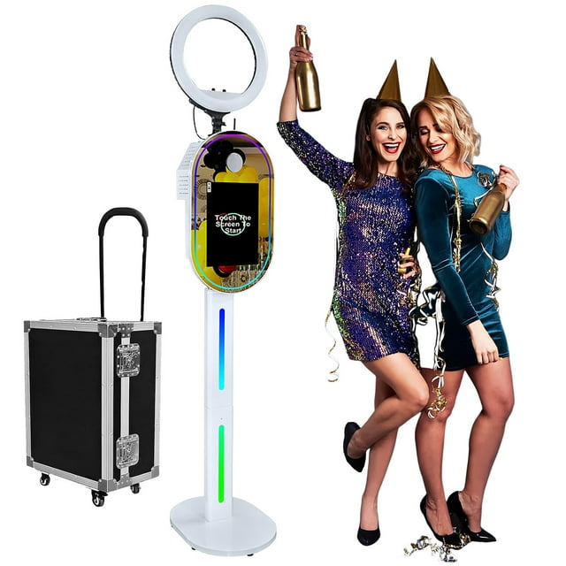 WideMeet Portable Mirror Photobooth with 15.6''Touch Screen Selfie Machine for Wedding Party Events