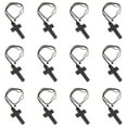 thumbnail image 2 of 12pcs Natural Wood Cross Pendant Necklace Wooden Car Rearview Mirror Pendant, 2 of 5