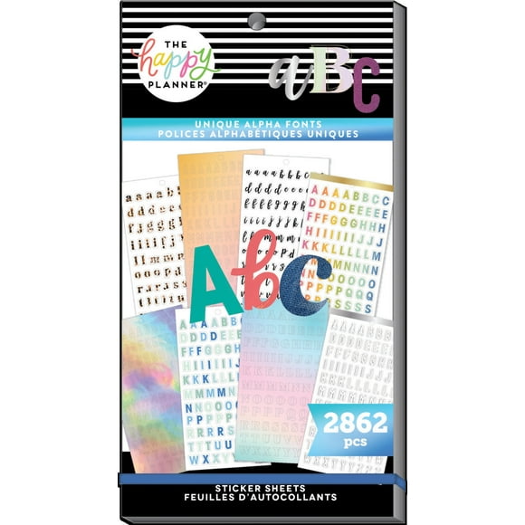 Happy Planner Sticker Value Pack 30/Sheets-Unique Alpha Fonts 2,862 Pieces